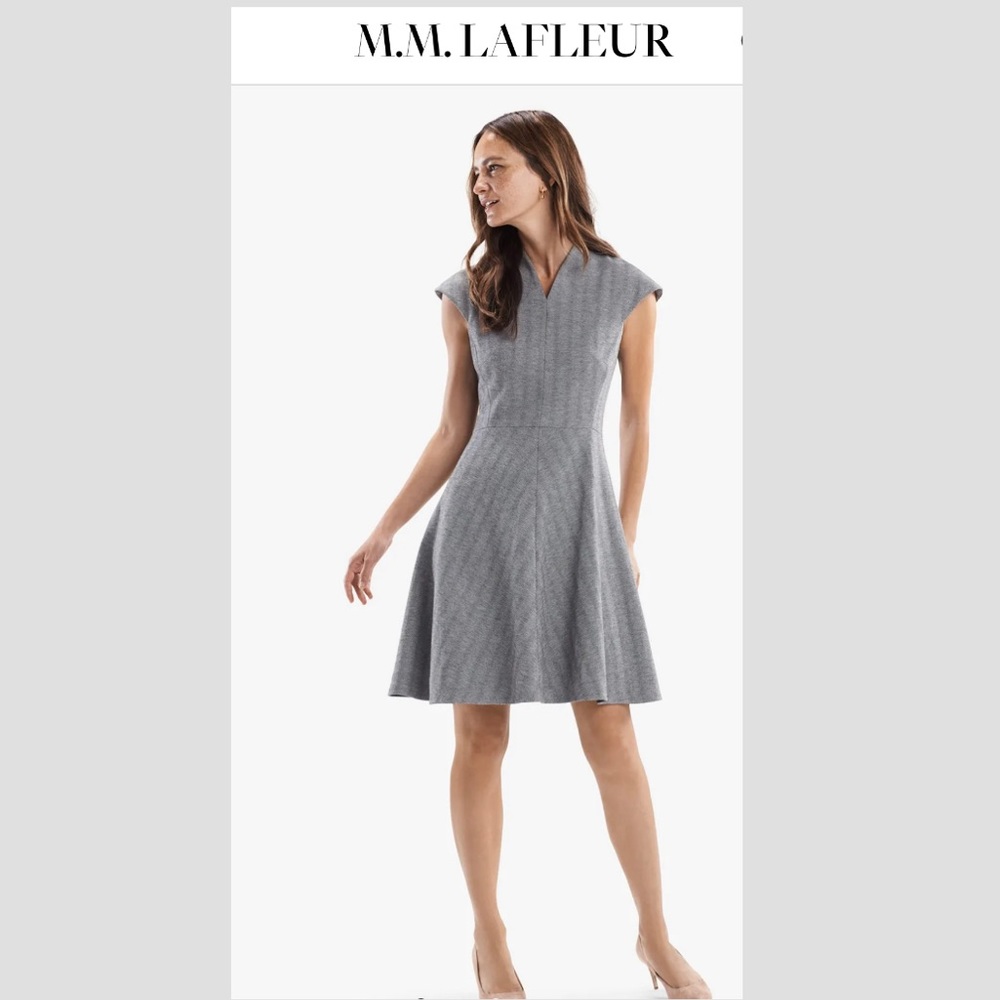 M.M. LAFLEUR The Ruth Zip Jacquard Dress Color: Black/White Size:10
